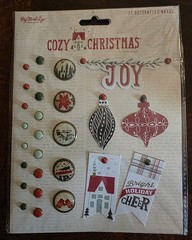 Cozy Christmas MEM 27 Decorative Brads Bundle 6 Sheets, 162 Brads