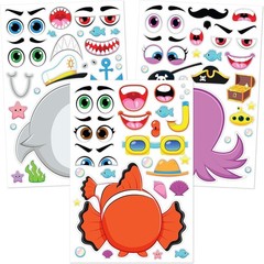 36 Sheets 9″x6″ Make a face Stickers for Kids, Make Your Own Animal Stickers …