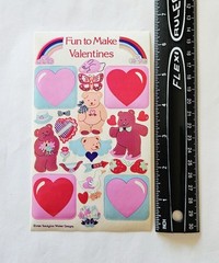 Vtg Sandylion Sticker Fun To Make Valentines 1984 Bears Hearts love activity