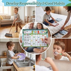 Magnetic Reward Chart for Kids with 2112 Star Stickers, 48 Themed Stickers