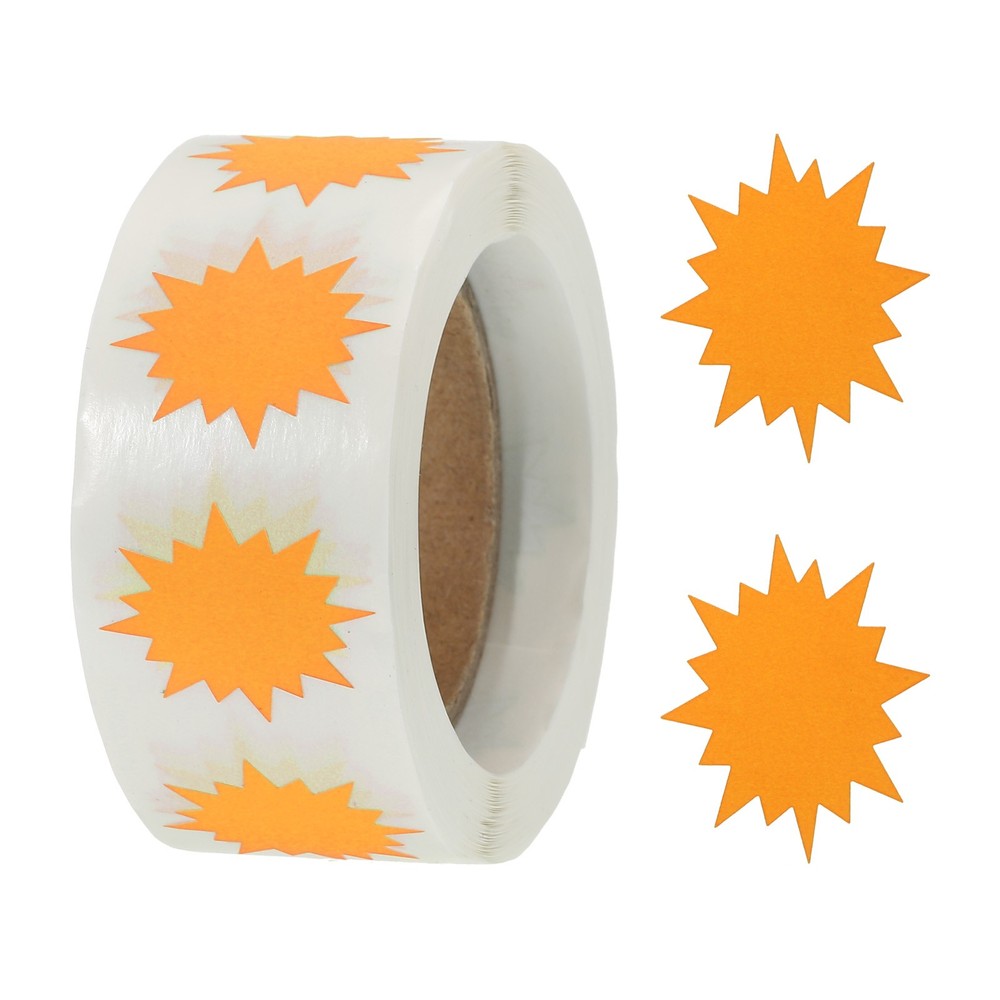 Color Coding Burst Labels Star Burst Sign 1 Roll Fluorescent Orange 1″ 500 Count