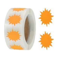 Color Coding Burst Labels Star Burst Sign 1 Roll Fluorescent Orange 1″ 500 Count