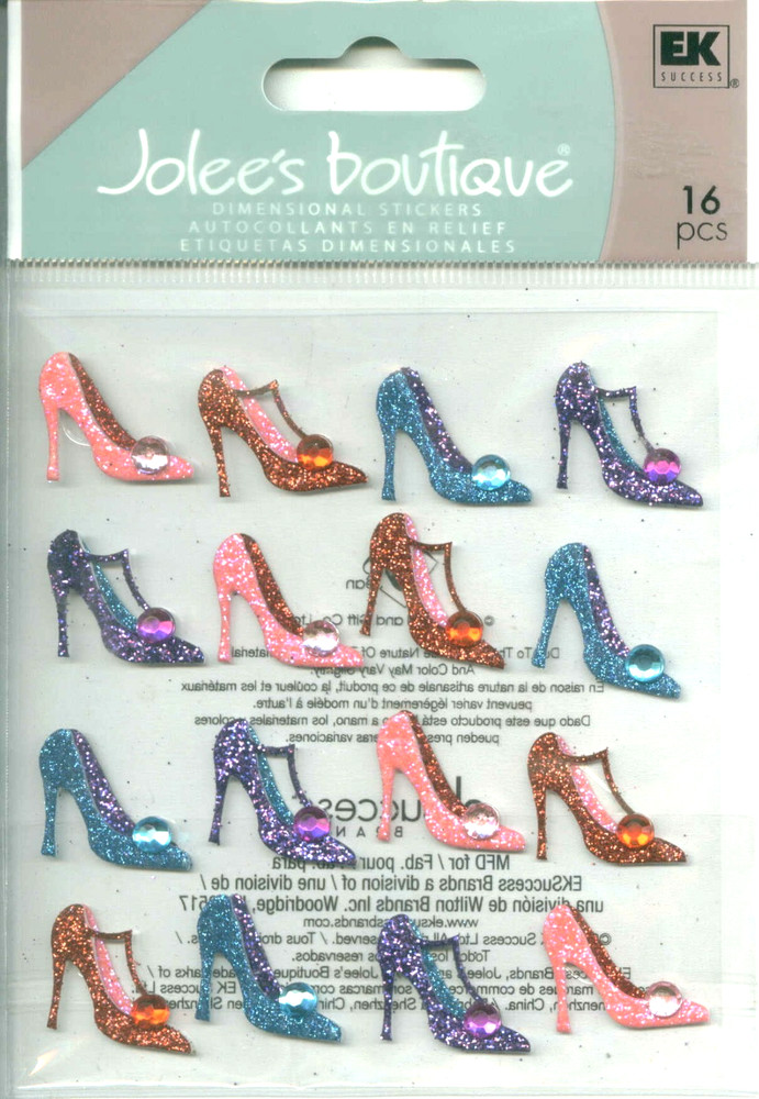 Shoes Pumps High Heels Pink Red Purple Teal Glitter Gems Jolee’s Stickers