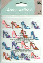 Shoes Pumps High Heels Pink Red Purple Teal Glitter Gems Jolee’s Stickers