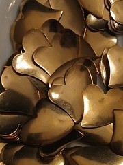 Metallic Gold Heart Die Cut,Punchies, Embellishments- Scrapbooking, Craft 2.3 OZ