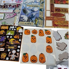 Mixed Scrapbooking Sticker Lot Holiday Halloween Christmas Autumn Marine 20+ Pcs