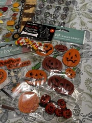 Stampin Up/Jolee’s Halloween Lot Stickers/DSP/Paper pumpkin Boxes Skulls Carving
