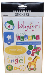Keepsake Essentials Stickers BABY GIRL Angel Precious 2-Sheets Scrapbook, NEW