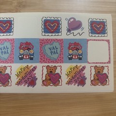 Vtg Color Clings Paper Magic Valentines Stickers Book Love Hearts Animals