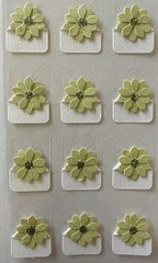 GREEN FLOWER PHOTO CORNER Dimensional Stickers(12pc) Garden•Glitter•Card Making•