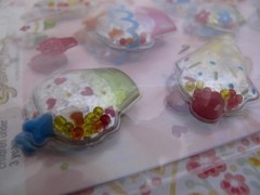 NOS Vtg Stickety-Doo-Da Cupcakes Ice Cream Puffy Sprinkles Stickers 2 sheets 34