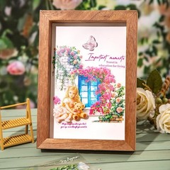Charming Vintage Floral Sticker Book Set – 4 Books, 64 Pre-Cut Craft Stickers
