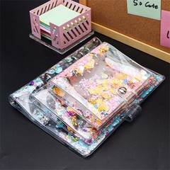 A6 Sticker Book Binder 6 Ring Reusable Pages 20 Sheets Glitter Sequin Japan NEW