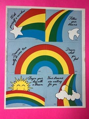 Vintage 80s RAINBOWS Stickers by Paula sun, cloud, star words rainbow stick ons