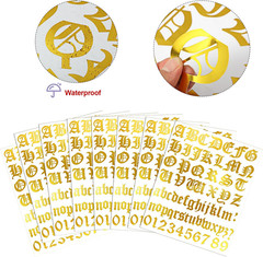8 Sheets Letter Stickers Vinyl Old English Alphabet Number Stickers Self Adhe…