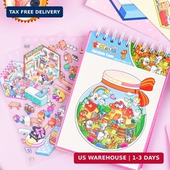 20 Sets 3D Sticker Scene Book 3D House Stickers DIY Sticker Therapy for Stickers