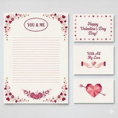 Cute Valentine Paper Sets Junk Journal Scrapbook Choose A Set