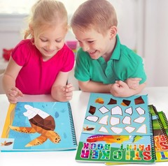 90shine 4PCS Sticker Books for Kids Ages 4-8 Includes Underwater Pet Dinosaur…