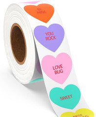 Heart Stickers, 500Pcs 1″ Self-Adhesive Labels for Valentine’S Day Crafts
