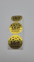 Graduate Way To Go Gold Metallic Sticker Envelope Seals, Goodie Bags, Cards