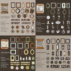 120pcs Steampunk Junk Journal Supplies, Small Vintage Scrapbook Materials Paper
