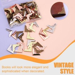 100 PCS Metal Book Corners, Vintage Book Corner Protectors, Iron Corner Guard…