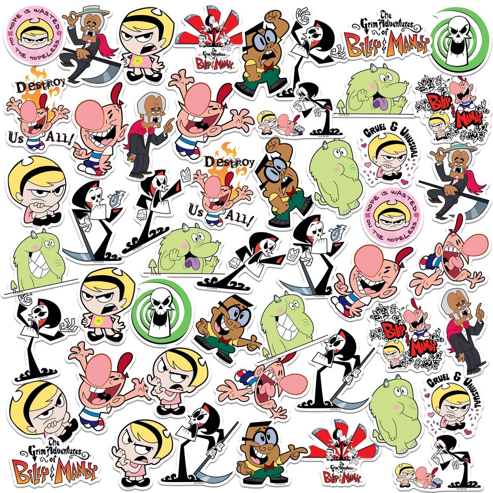 GRIM ADVENTURES OF BILLY AND MANDY VARIETY DIE CUT VINYL 50 CT STICKER PACK