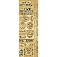 Reminisce Signature Series Cardstock Combo Stickers, 4.25 by 12-Inch, Family