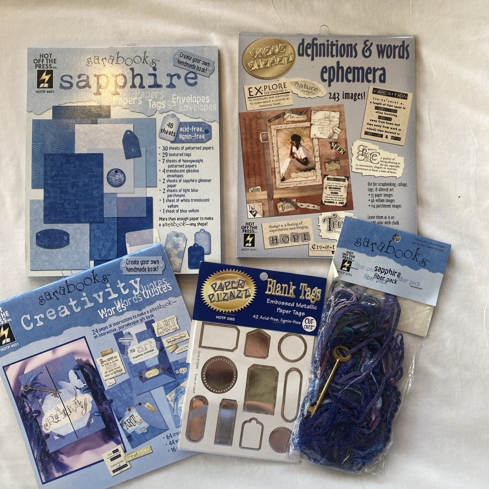 HOTP Sarabooks & Paper Pizazz Scrapbook or Junk Journaling Fiber Pack, Paper Kit