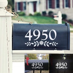 House Numbers Decal, Farmhouse Style Mailbox Address Sign, Vinyl Stickers, White