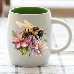 8pcs Flower and Bee DTF Cup Wraps Winter UV DTF Transfer Waterproof Sticker f…