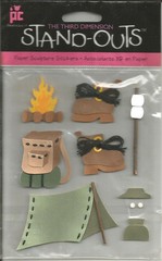 Provo Crafts Stand-Outs Camp Time Paper Sculpture Stickers 7pc