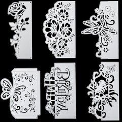 Versatile 6 Pcs Cutting Die Set with Elegant Designs for DIY Card Creations