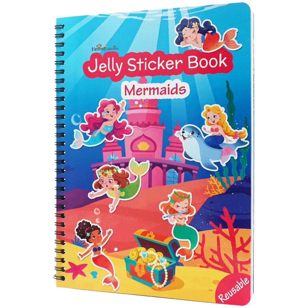 Reusable Mermaid Dress Up Sticker Book. 75 Jelly Stickers. Travel Toy 1-5.