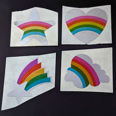 Vintage Hambly Mylar Sticker Lot Rainbow Colors Animals Insects Star Cloud Kite