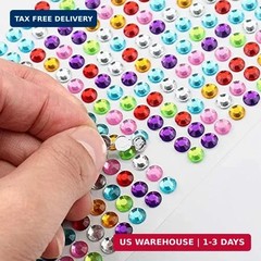 4536 Pieces Rhinestone Stickers Self-Adhesive Jewels Sticker for Kids DIY Craft