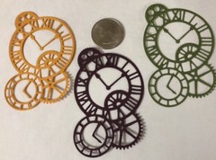 CLOCK GEARS Die-Cuts(6pc)Steampunk •Cogs•Sprocket•Earthtone•Machine •Antique