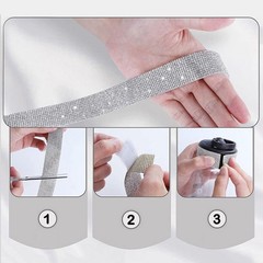 Crystal Rhinestone Tape Sticker Self Adhesive Diamond Rolls Strip Various Styles