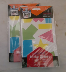 Lot of 2 ELMER’S Board Mate Repositionable Assorted Sticker Shapes – 210 pcs ea