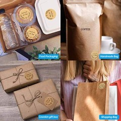 1 Inch Handmade with Love Stickers,500 PCS Baking Kraft Paper Stickers Brown