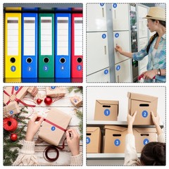 2 Sheets Round Number Stickers 1-50 Consecutive Number Labels Blue 1″ Each