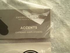 NEW THICKERS CHIP BOARD STICKERS American Crafts Accents Shapes Frames WHITE