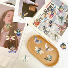 50Pcs Transparent Insect Stickers for Scrapbooking PET Nature Dragonfly Bee