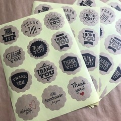 144 Assorted Kraft Thank You, Made With Love, And Handmade For You Stickers