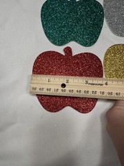 arts & crafts FOAM STICKER SHAPES 6 count glitter APPLES