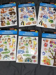 Set Of 12 Packs Jot Animal Butterfly Owl Fish Marine Stickers Pop Up