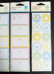 Scrapbooking Sticker Lot of 4 Packages Martha Stewart Round Pastel Baby Labels