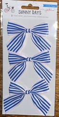 New American Craft Maggie Holmes Crate Paper Sunny Days 3 Fabric Bows Scrapbook