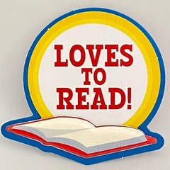 ~NEW~»LOVES TO READ!» Book Red+Yellow+Blue+White School Scrapbooking 3-D Sticker