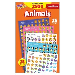 Animals superShapes Stickers Variety Pack by , Inc.; 2500 ct, Incentive Chart…